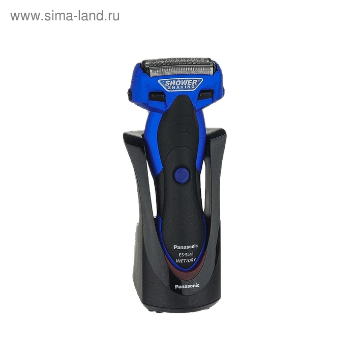 Электробритва Panasonic ES-SL41A520, сеточная, влажное бритьё, 2 головки, чёрно-синяя