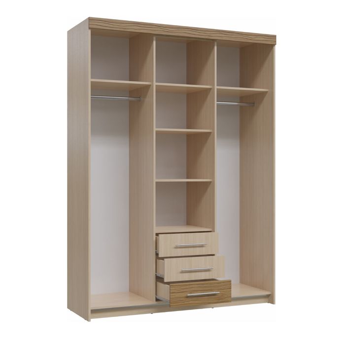 Шкаф-купе с ящиками Олимп 1600х575х2220 Ноче Ногаро темный/светлый