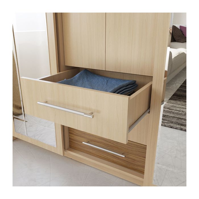 Шкаф-купе с ящиками Олимп 1600х575х2220 Ноче Ногаро темный/светлый