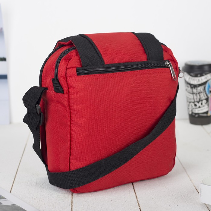 Сумка молодёжная на клапане, 1 отдел, 1 наружный карман, красная