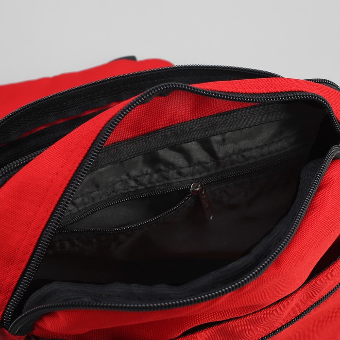 Сумка молодёжная на клапане, 1 отдел, 1 наружный карман, красная