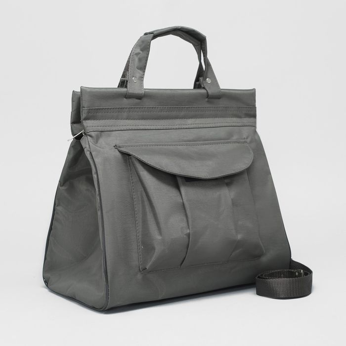 Сумка дорожная на молнии "Буквы", 1 отдел, наружный карман, цвет серый