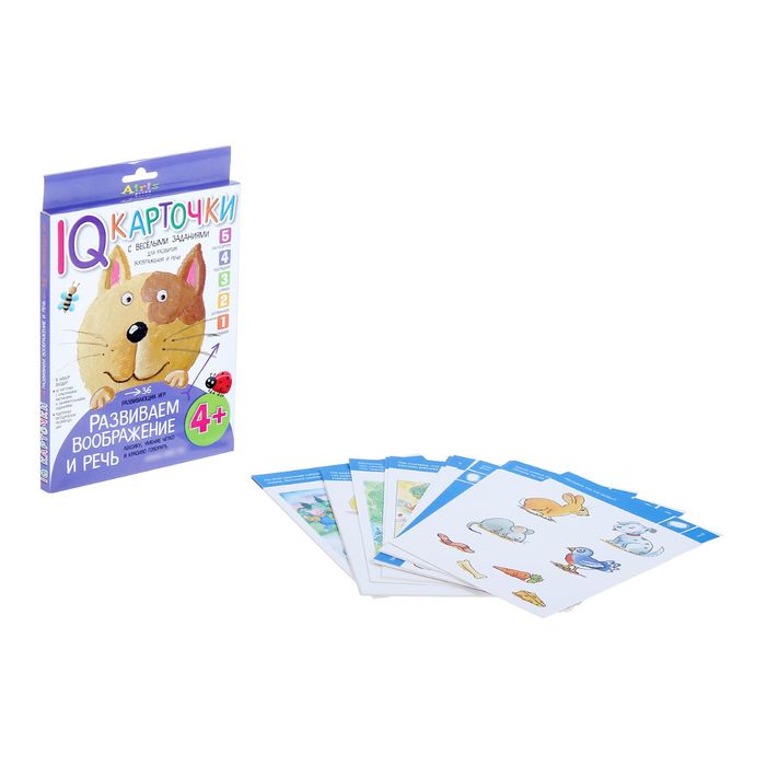 Развивающие IQ карточки "Развиваем воображение и речь" 4+