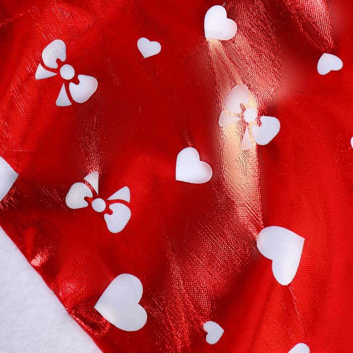 Колпак новогодний "Бантики и сердечки" глянец 28*40 см