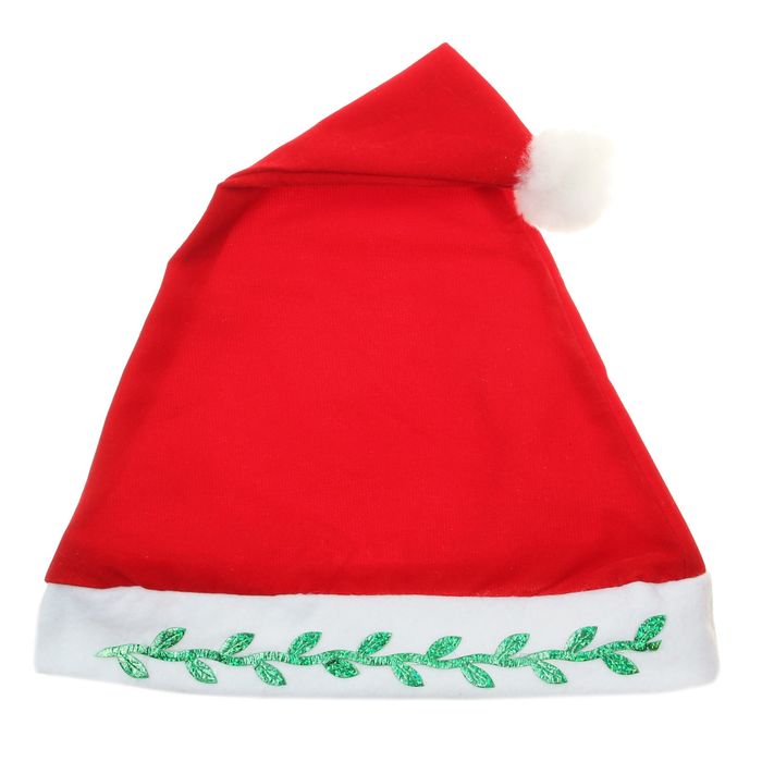 Колпак новогодний "Классический с веточкой" 28*40 см