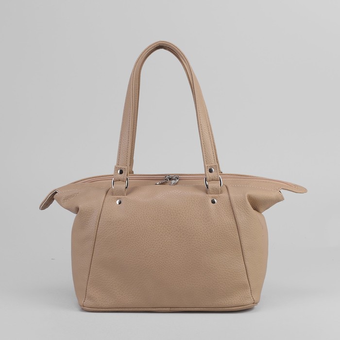 Сумка женская на молнии, 1 отдел, 1 наружный карман, цвет бежевый