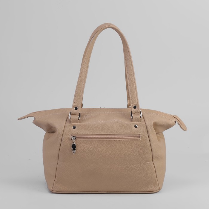 Сумка женская на молнии, 1 отдел, 1 наружный карман, цвет бежевый