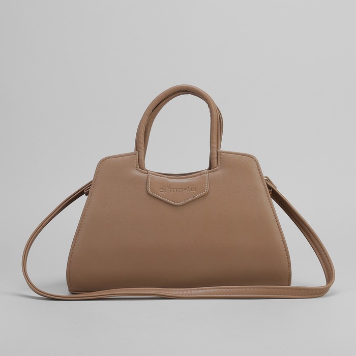 Сумка женская на молнии, 1 отдел, 1 наружный карман, коричневая