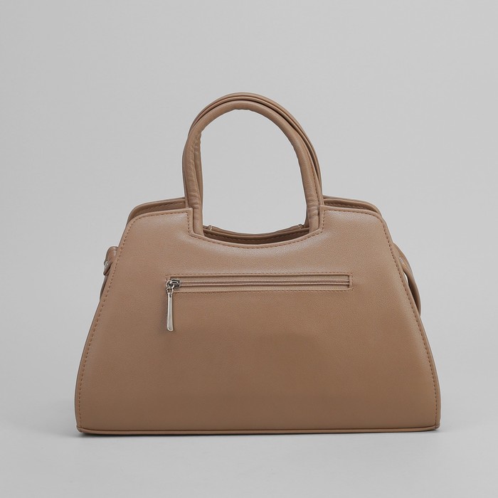 Сумка женская на молнии, 1 отдел, 1 наружный карман, коричневая