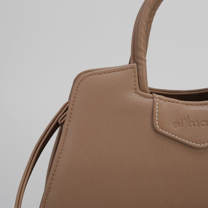 Сумка женская на молнии, 1 отдел, 1 наружный карман, коричневая