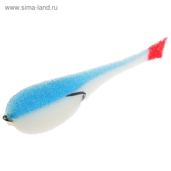 фото Рыбка поролоновая helios, 11 см, цвет белый/синий, крючок №3/0