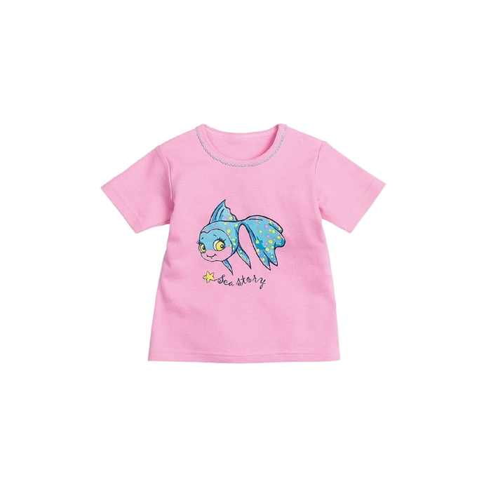 Рубашечка с коротким рукавом, 6-9 месяцев, 3 шт, цвет жёлтый/белый/розовый