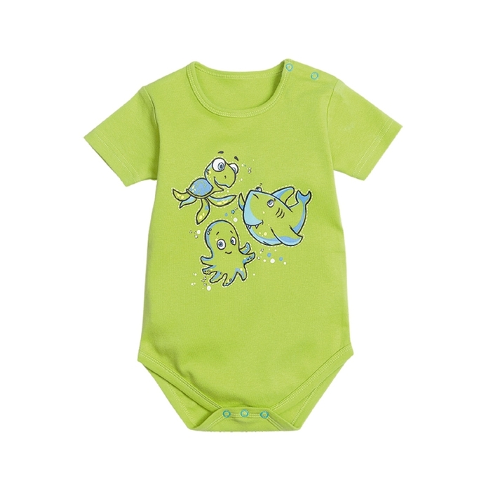 Полукомбинезон детский, возраст 1-3 месяца, 3 шт, цвет бирюза/бирюза/яблочный