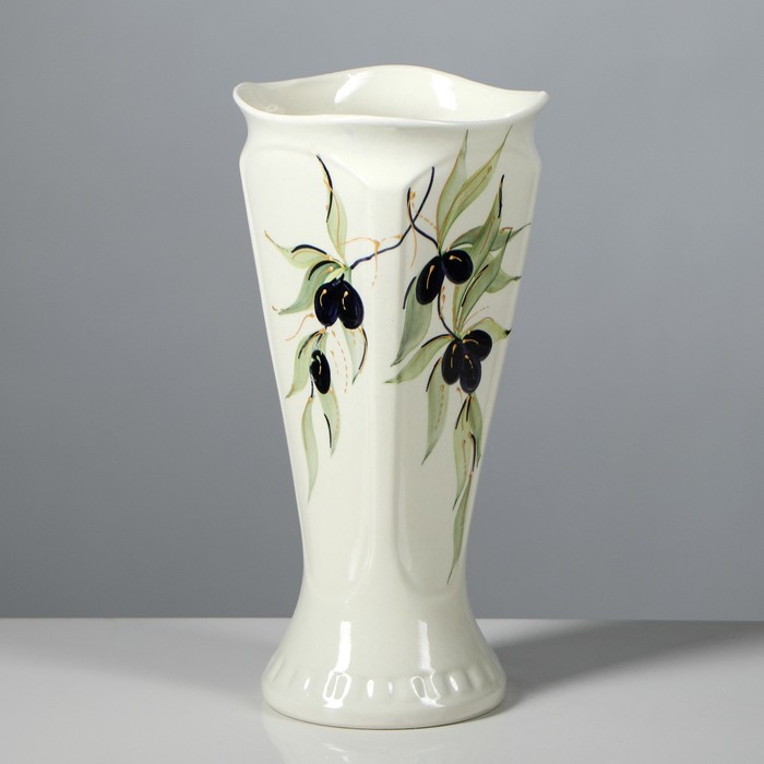 Ваза "Модерн" олива, художественная роспись микс