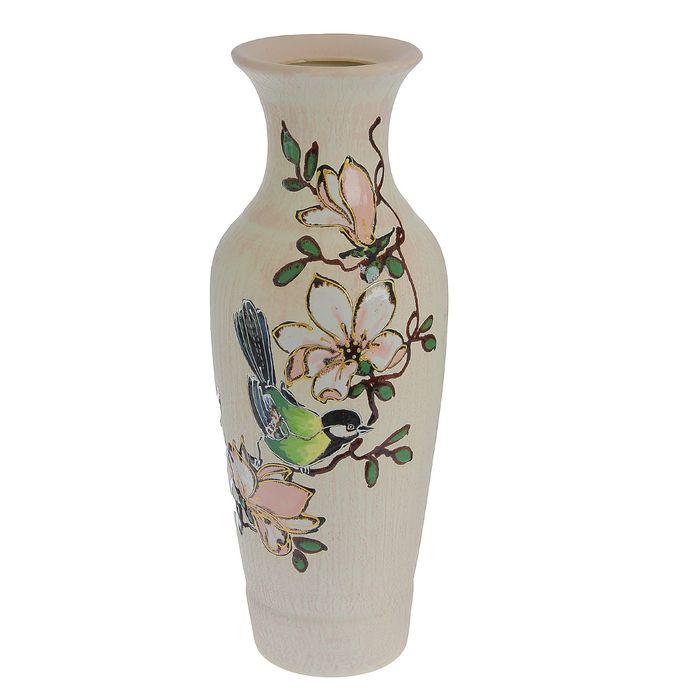 Ваза "Роксана" магнолия с птицей, микс