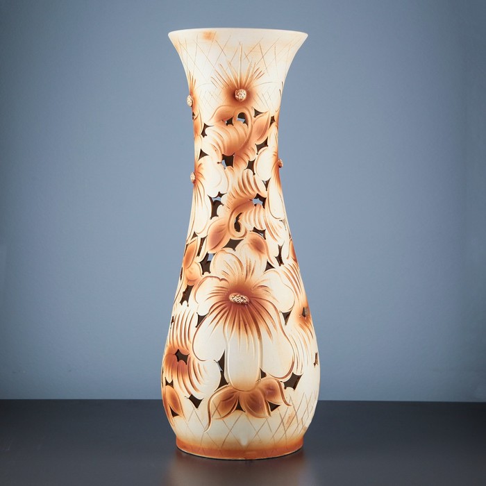 Ваза напольная "Осень" шамот, резная, микс