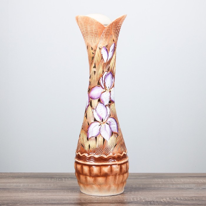 Ваза напольная "Тюльпан" шамот, узор