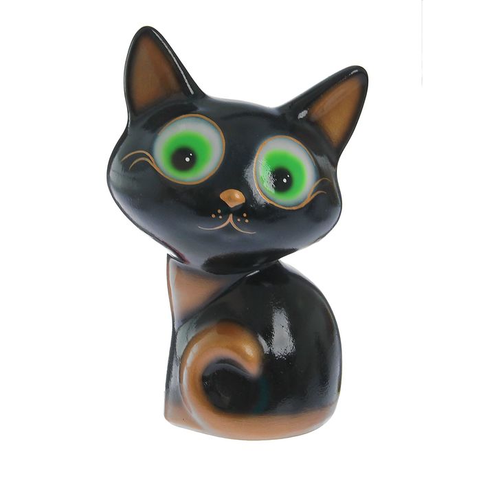 Копилка "Котёнок", глянец, зелёные глазки