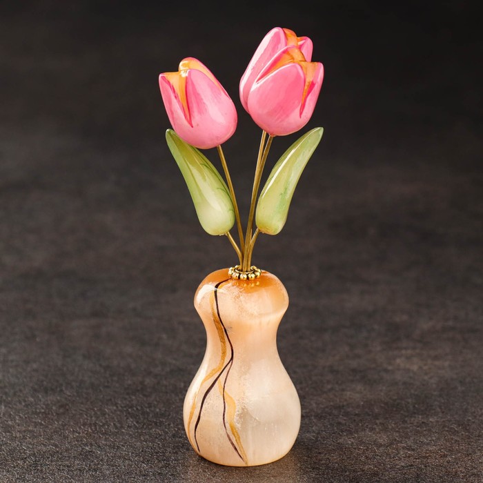 Ваза «Тюльпан», 3 цветка, малая, селенит