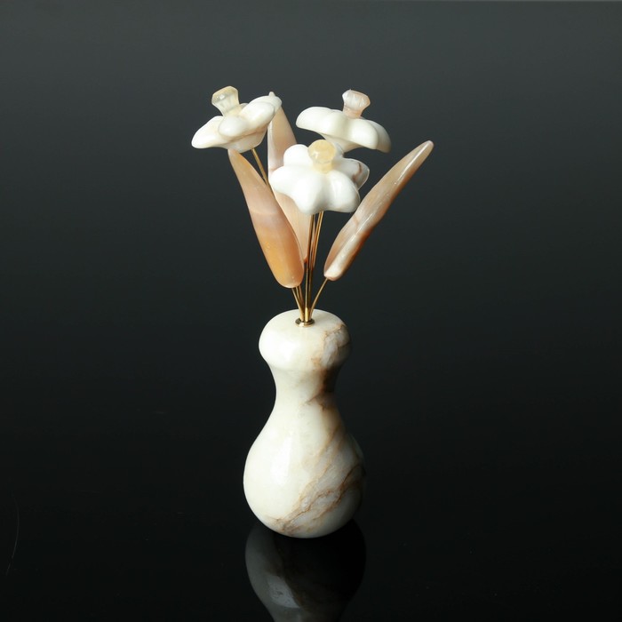 Ваза «Нарцисс», 3 цветка, малая, ангидрит