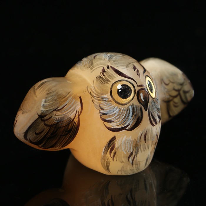 Сувенир «Совёнок с крыльями», 7,5×3×4,5 см, селенит