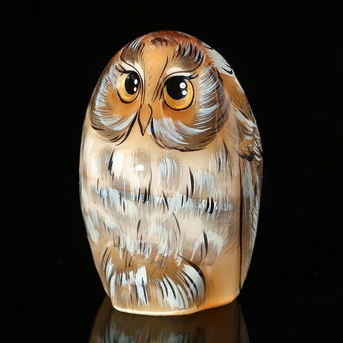 Сувенир «Сова», малая, 4×6 см, селенит