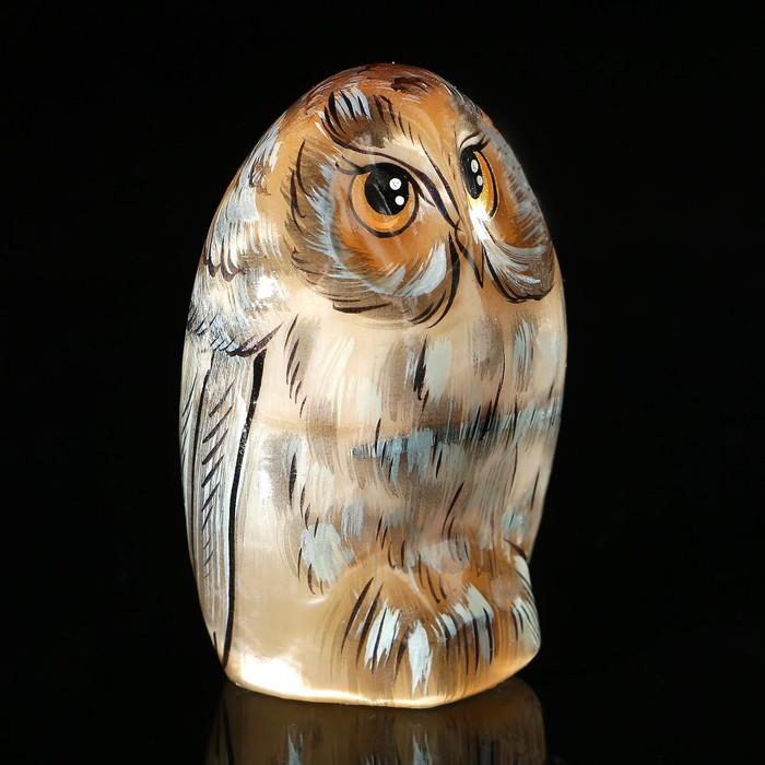 Сувенир «Сова», малая, 4×6 см, селенит