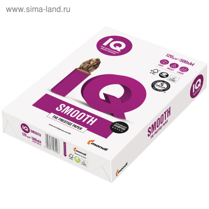 

Бумага А4 500 л, IQ Selection, 90 г/м2, белизна 167% CIE, класс А+