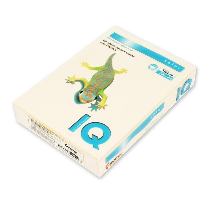 Бумага цветная IQ COLOR (А4,160г,CR20-кремовый) пачка 250л.