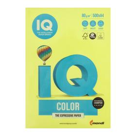 

Бумага цветная А4 500 л, IQ COLOR, 80 г/м2, желтый неон, NEOGB
