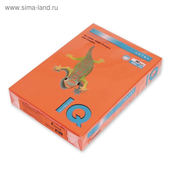 

Бумага цветная А4 500 л, IQ COLOR, 80 г/м2, оранжевый, OR43
