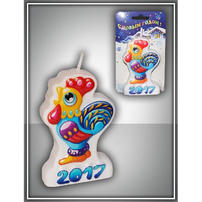 Символ года 2017 Свеча-барельеф "Петушок"