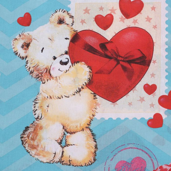 Постельное бельё "Этелька" 1,5 сп., Плюшевые мишки 143х215 см, 150х214 см, 50х70 см -1 шт., 100% хлопок, бязь, 125 г/м2