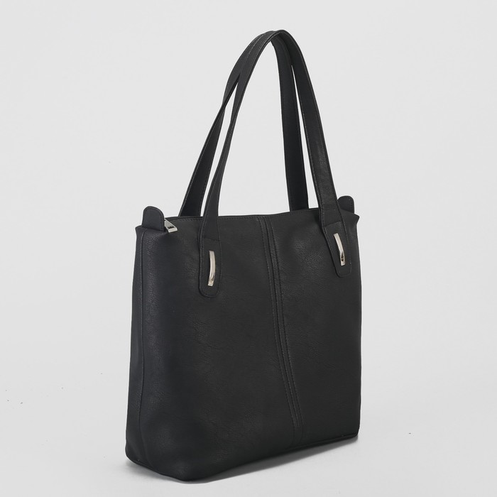 Сумка женская на молнии, 1 отдел, 1 наружный карман, чёрная