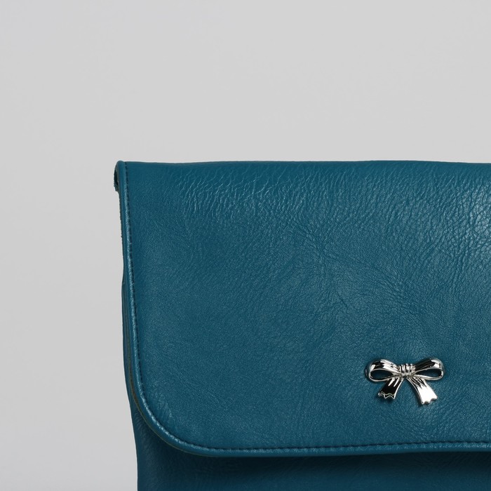 Сумка женская на молнии, 1 отдел, 1 наружный карман, голубая