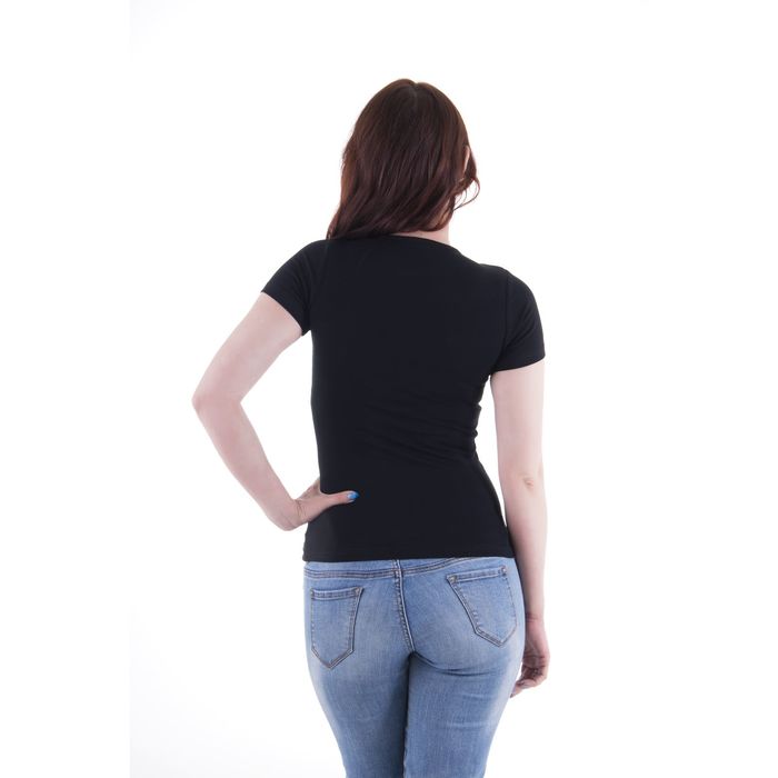 Футболка женская, размер 52-54 (XXL), цвет чёрный (арт.VSE25prn)