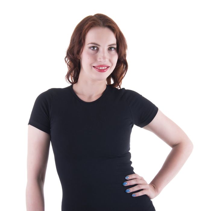 Футболка женская, размер 52-54 (XXL), цвет чёрный (арт.VSE25prn)