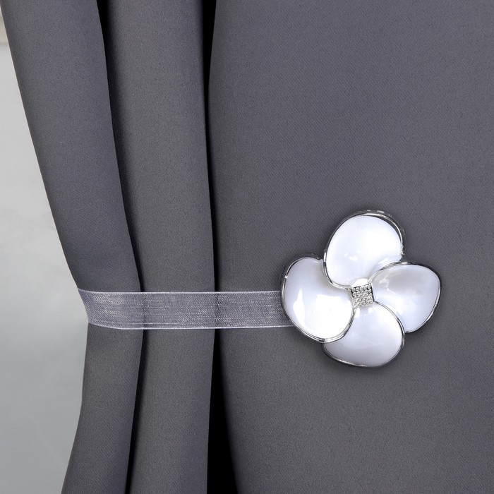 Подхват для штор на ленте "Четырёхлистник", цвет белый