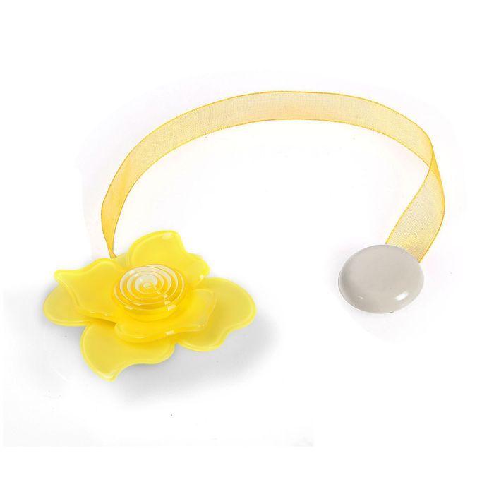 Подхват для штор на ленте "Нежная роза", цвет жёлтый