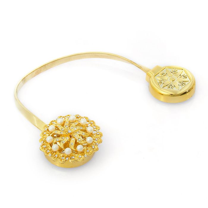 Подхват для штор, пружинная петля "Элизабэт", цвет золотой