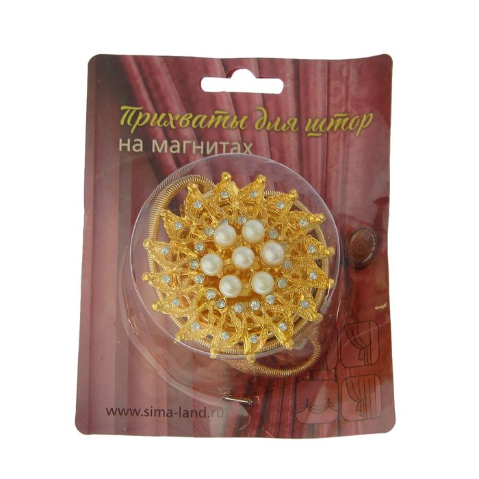 Подхват для штор, пружинная петля "Антуанетта", цвет золотой