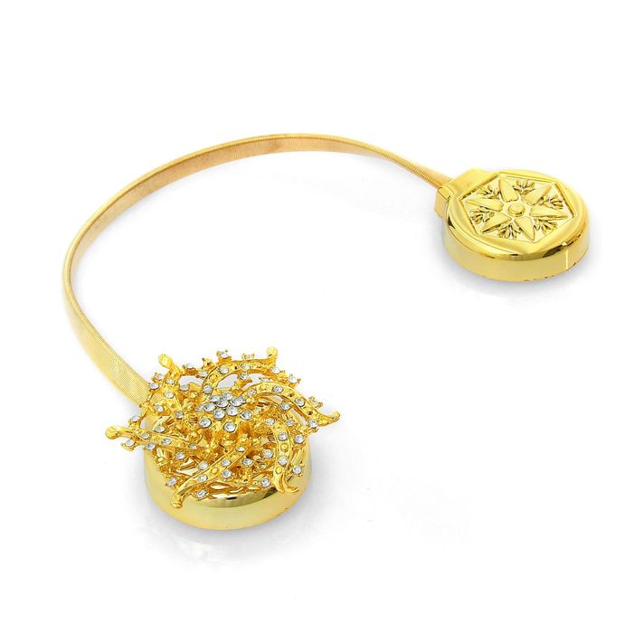 Подхват для штор, пружинная петля "Жозефина", цвет золотой