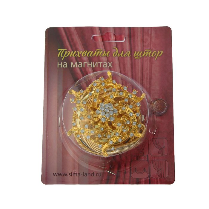 Подхват для штор, пружинная петля "Жозефина", цвет золотой