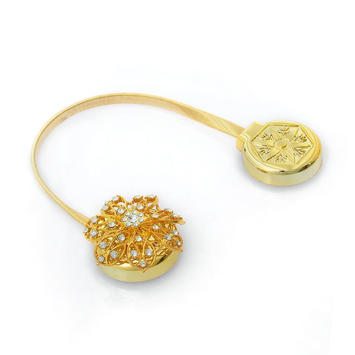 Подхват для штор, пружинная петля "Клеопатра", цвет золотой