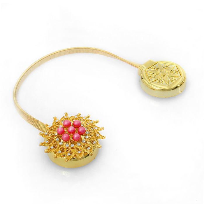 Подхват для штор, пружинная петля "Жаннет", цвет розово-золотой