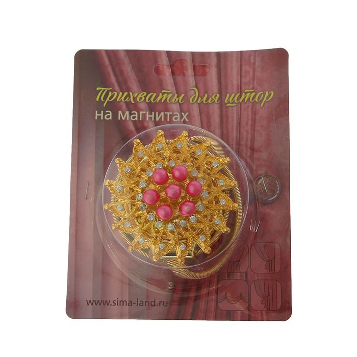 Подхват для штор, пружинная петля "Жаннет", цвет розово-золотой