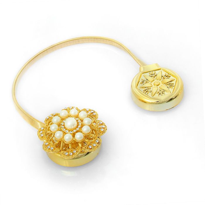 Подхват для штор, пружинная петля "Матильда", цвет золотой