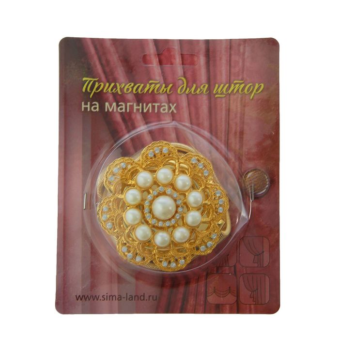 Подхват для штор, пружинная петля "Матильда", цвет золотой