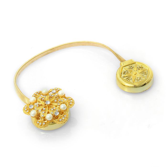 Подхват для штор, пружинная петля "Шарлотта", цвет золотой