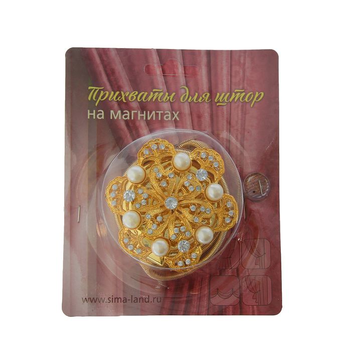 Подхват для штор, пружинная петля "Шарлотта", цвет золотой